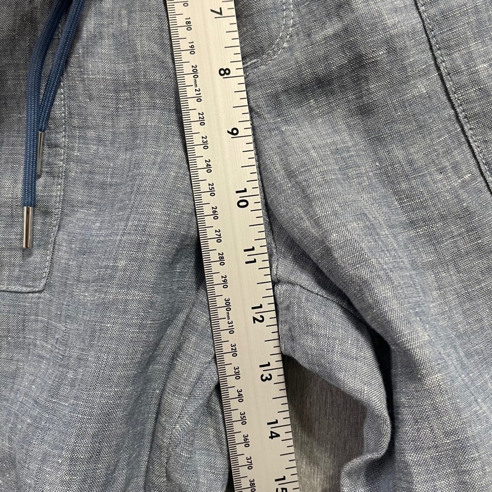 Athleta Cabo Linen Jogger Pants Womens 8 Blue Sustainable Coastal Travel Casual - Picture 7 of 9